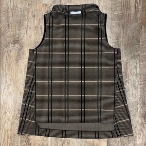 Joseph Ribkoff Plaid Mock Neck Sleeveless Tunic Top Women's Size 10